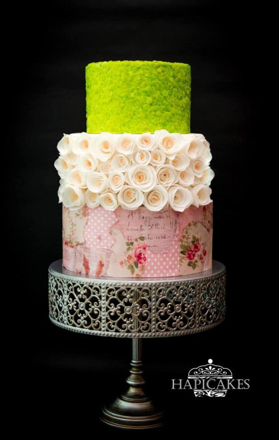 Sequin Decoupage Cake