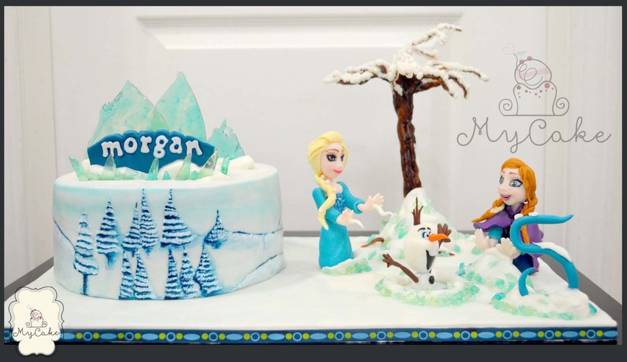Hand Painted Winter Cake With Fondant Decoration All Decoration