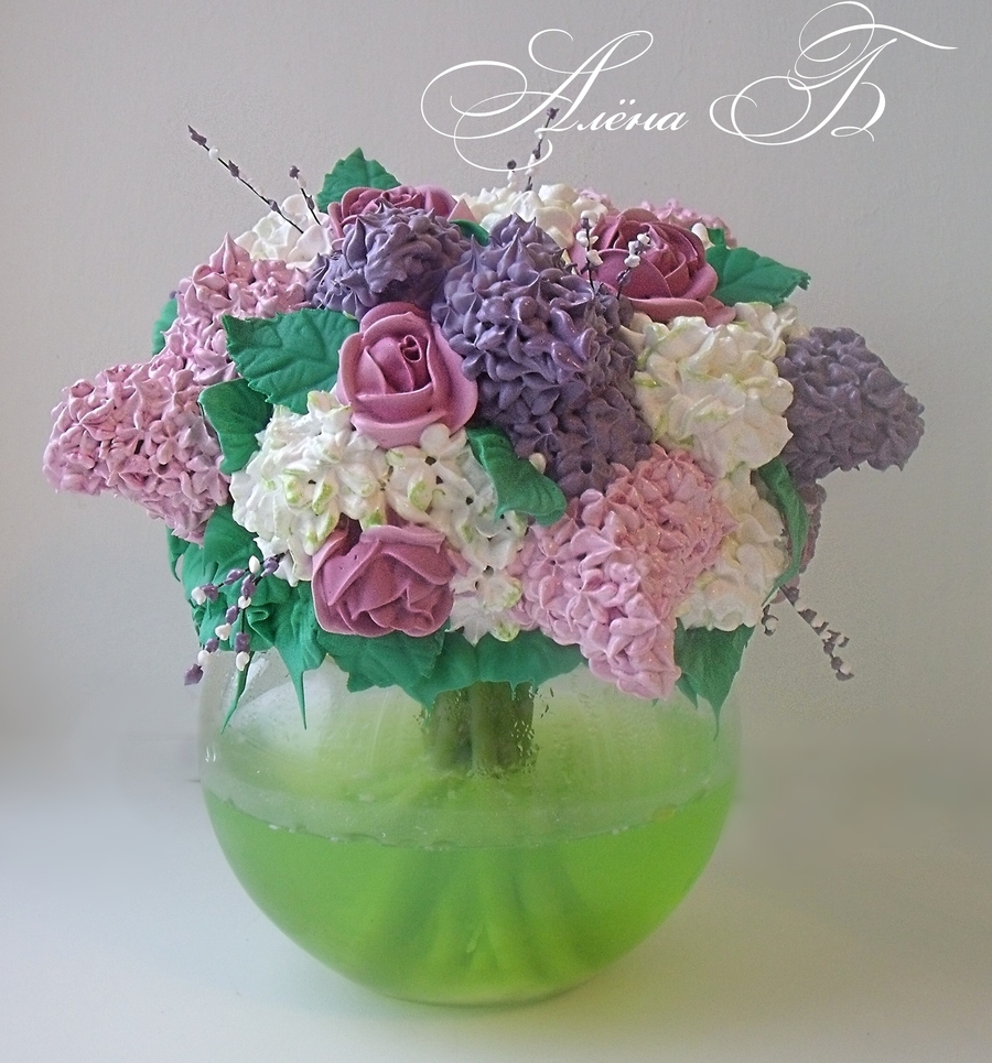 Cake Flowers In A Vase
