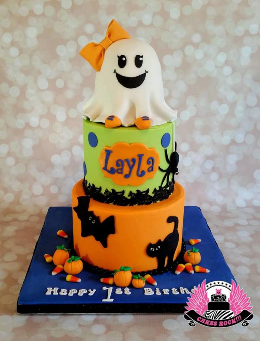 Ghost First Birthday Cake - CakeCentral.com