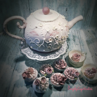 Vintage Teapot A cake project just for fun. https://simplycupncakes.wordpress.com/2015/04/06/vintage-tepotte-kage/