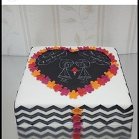Best Friends Forever This cake is for two best friends. Chalkboard design with black chevron