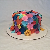 Spring!! This cake was covered entirely in flowers from fondant.