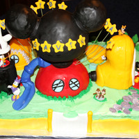 His First Birthday Cake! MM clubhouse cake..white cake, cannoli filling. RKT, fondant.