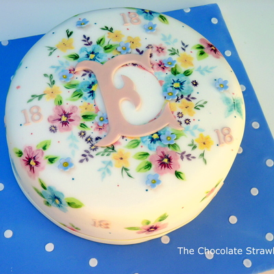 Hand-Painted Spring Flower Cake