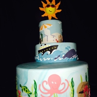 Life Is A Beach Beach cake made for an upcoming competition. Made with modeling chocolate decorations cut on the Cricut.