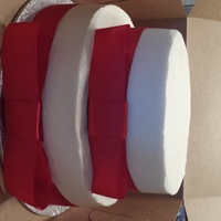 Sweet Sixteen Cake Simple butter cream frosted cake with a red bow for a sweet sixteen