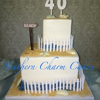 Beach Bound Birthday Cake Beach themed birthday cake.
