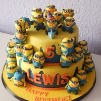 Minions Cake This was for my nephews 5th birthday, it took a long time to hand make all those minions.