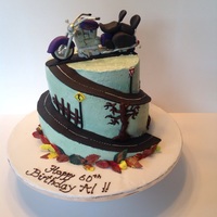 Harley Buttercream cake. Bike made from gum paste.