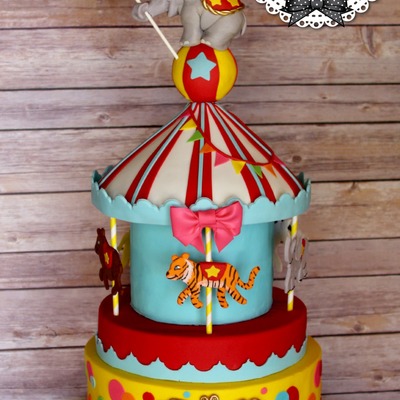 First Birthday Carousel Cake