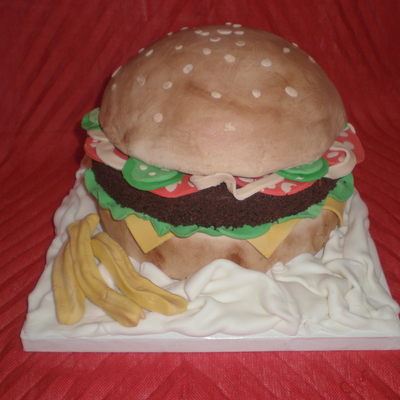 Hamburger Cake W Cheese, Etc