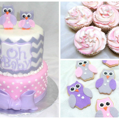 Owl Themed Baby Shower Cake