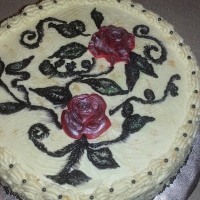 Pineapple Cake With Strawberry Rum Filling And Whipped Cream