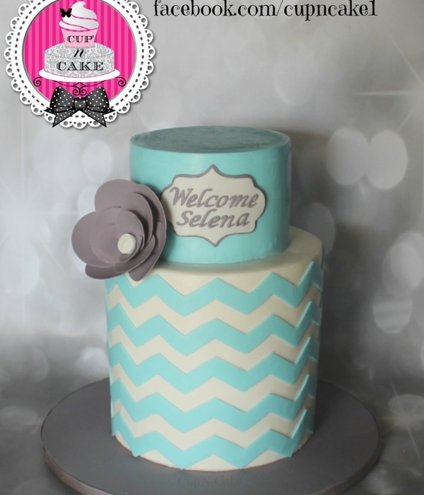 Chevron Baby Shower Cake