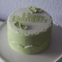 Green Birthday Cake Vanilla sponge filled with jam and vanilla buttercream covered in fondant, all decorations were cut using the cricut cake except the...