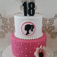 Barbie Cake Made for a client whose daughter turned 18. Apparently she was a huge Barbie fan as a child, so wanted to reflect this in the cake, but in...
