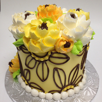 Buttercream Floral Pattern This cake features a hand piped buttercream pattern