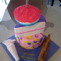 Bakery Baker Themed Cake For my young niece's birthday - a budding baker - all cakes are iced in buttercream. All fondant accessories. The bottom cake is a...