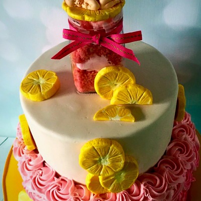 Pink Lemonade Baby Shower Cake