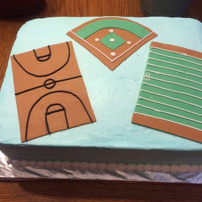 Sports Themed Sheet Cake