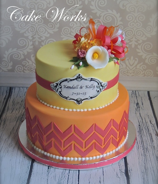 Chevron And Sugar Flowers Bridal Shower