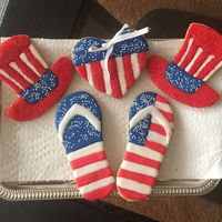 Patriotic Cookies Independence Day decorated cookies. Tutorial at