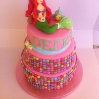 Ariel Cake ariel cake decorated with smarties filled with chocolate mousse