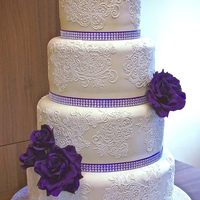 Purple Roses Wedding Cake Purple roses wedding cake all fruit cakes and 24 inches high
