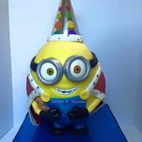 Bob Minion 3D Cake Fondant Minion Cake, chocolate cake with chocolate ganache.