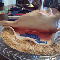 Conch Shell Conch Shell birthday cake. Chocolate pound cake with marshmallow fondant.