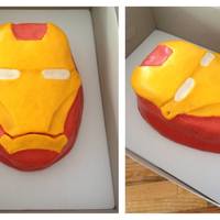 Iron Man Head My first time making a fondant cake