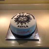 Supernatural Birthday Cake Fondant covered, 3 layer cake