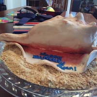 Conch Shell Conch Shell birthday cake. Chocolate pound cake with fondant.