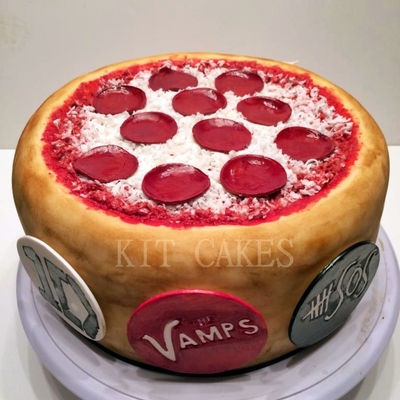 Pizza Music Bands Birthday Cake