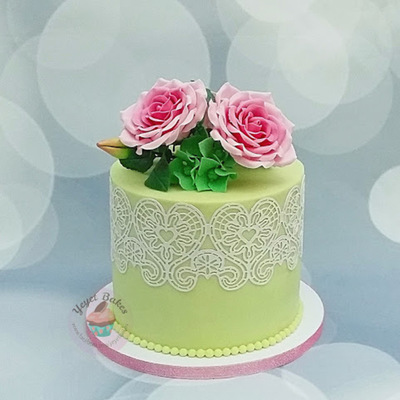 Bridal Shower Cake With Lace