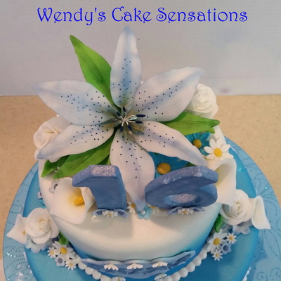Blue Lily Cake