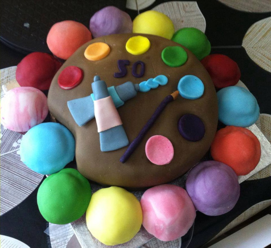 Paint Palette Birthday Cake