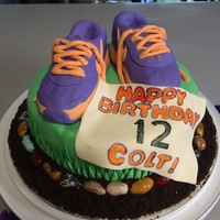 Cross Country Cake A cross country/running themed birthday cake for my son's 12th birthday.