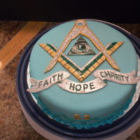 Freemason Masonic Cake Red Velvet with Chocolate Ganache Filling Birthday Cake