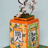 Cake "cranes" Royal Icing cross-stitch