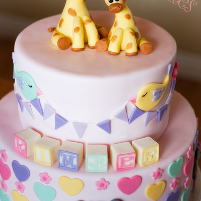 Baby Girl Baby Shower Cake.