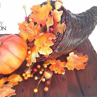 Basket Weave Cornucopia Fall Cake