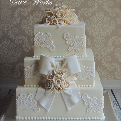 Vintage Lace And Ribbon Rose Wedding