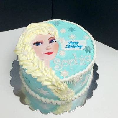 Elsa Cake With Buttercream Braid