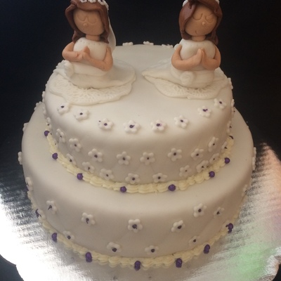 Twins First Communion Fondant Cake