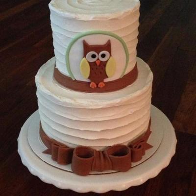 Owl Baby Shower Cake