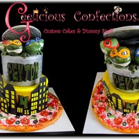 Teenage Mutant Ninja Turtle The head are carved first to get it's shape, then layered with gumpaste to smooth and create the teeth effects and let that dry...