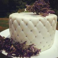 Quilted Silver Anniversary Cake 6 inch "cake topper" Silver Anniversary cake with fresh flowers.