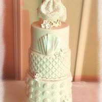 Art Deco Wedding Cake Art Deco Wedding Cake with a vintage cake topper from the bride's parent's wedding. Loved the way this one turned out. Time...